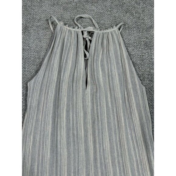Drew Dress Womens Small Gray Silver Striped Maxi Boho‎ Tiered Cottagecore - Picture 6 of 16